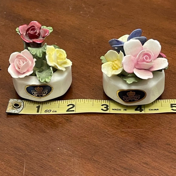 Aynsley June Rose Pansy Fine Bone China 2 Floral Bouquet Hand Painted England - Picture 9 of 10